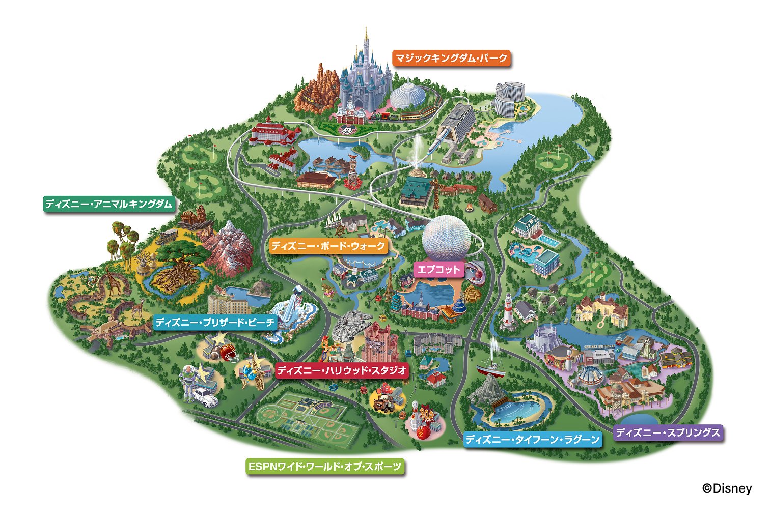 ウォルト・ディズニー・ワールド・リゾート マップ
