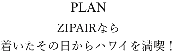 PLAN ZIPAIRなら着いたその日からハワイを満喫！